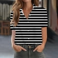 thumbnail image 2 of Hot days, bold styles Olyvenn Short Sleeve Shirts for Women V Neck Loose Collared Button Down Shirt Casual Summer Tops with Pockets Beach Blouse Black XXL, 2 of 4