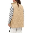 thumbnail image 5 of qolati Womens Long Puffer Vest Quilted Sleeveless Zip Up Down Jacket Fall Winter Warm Lightweight Open Front Coat Outerwear with Pockets, 5 of 5