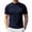 Dark Blue, variant on Men's Half-High Collar Short Sleeve T-Shirt, Breathable Elastic Solid Color Base Layer Tee