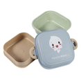 thumbnail image 2 of 1Pc Wheat Straw Fiber Kids Lunch Box Double Layer Mini Food Container #Blue Lid, 2 of 4