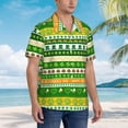 thumbnail image 3 of Fotbe St. Patrick's day in green colors Pattern Hawaiian Shirt for Men Unisex Summer Beach Casual Short Sleeve Cotton Linen Button Down Shirts,X-Large, 3 of 7