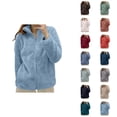 thumbnail image 1 of Womens Fleece Jacket 2026 Trendy Soft Warm Long Sleeve Stand Collar Full Zip Up Winter Coat Outerwear, 1 of 4