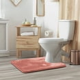 thumbnail image 2 of Nestl Contour Absorbent Memory Foam Bath Mat Set Bathroom Rug, Misty Rose, 24"x20", 2 of 7
