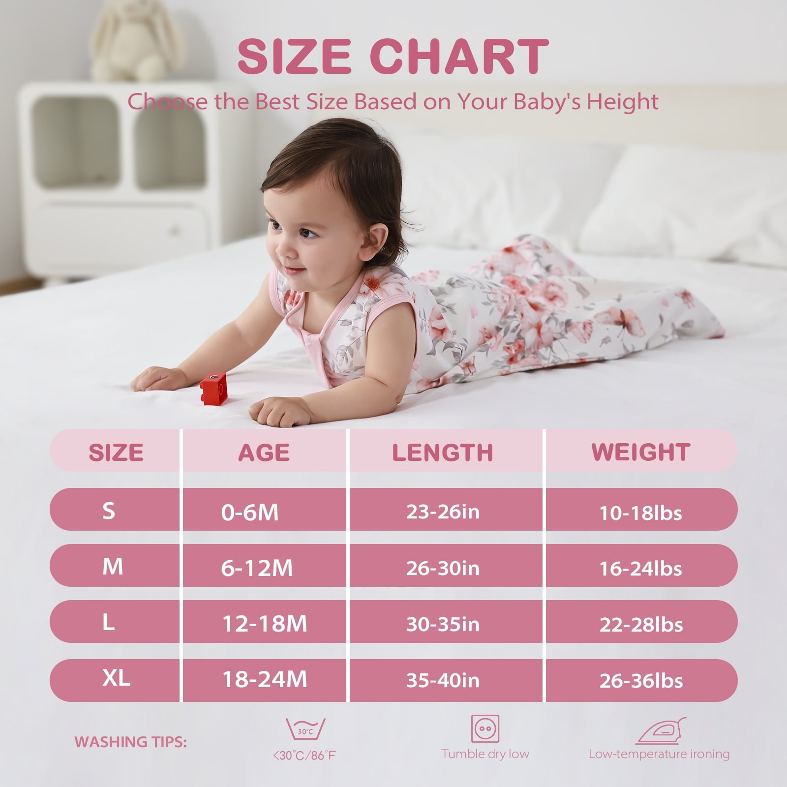 Mosebears 3Pcs 0.5 Tog Baby Sleep Sack 12-18 Months 100% Cotton Unisex Baby Wearable Blanket With 2-way Zipper