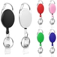 thumbnail image 1 of Vicloon Retractable Keychain, 6 Pieces Card Reel Carabiner and Belt Clip with Extendable Nylon Lanyard for ID Card Holder(Color), 1 of 5
