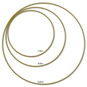 FloraCraft 3 piece Wire Wreath Ring 7.8 inch, 9.8 inch and 13.8 inch Gold