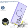 thumbnail image 5 of Designed for Magnetic Samsung Galaxy S24 Ultra Case,[Compatible with MagSafe] [Military Grade Drop Protection] Slim Hybrid Rubber Translucent Matte Shockproof Anti-Fingerprint Phone Case,Purple, 5 of 9