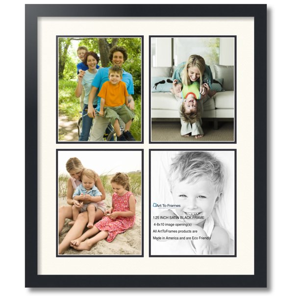 ArtToFrames Collage Photo Picture Frame with 4 8x10 Openings, Framed