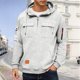 thumbnail image 1 of pstuiky camisa de manga larga para hombre, Sudadera con capucha, cremallera de un cuarto y múltiples bolsillos de manga larga de color liso para hombre Tops casuales para hombres xxxl, 1 of 4
