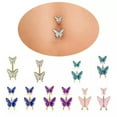 thumbnail image 4 of K-KED Double Butterfly Fashion Body Piercing Belly Navel Rings Drop Dangle Delicate Jewelry -7, 4 of 9