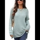 thumbnail image 3 of Camiseta Holgada de Larga con Cuello Redondo y Estampado Geométrico de Jacquard para Mujer, Ropa de Invierno 2025 Verde Oscuro S, 3 of 10