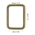 thumbnail image 2 of Uxcell 4 Pack Metal Rectangle Ring, 1 1/2 x 1 Inch Rectangular Buckle, Bronze, 2 of 5