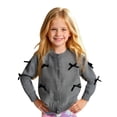 thumbnail image 2 of HUANBAI Girls Sweaters Soft Knit Cardigan With Bow Detail Comfortable Lightweight Open Front Cover Up For Everyday Wear Casual Sweaters 120, 2 of 5