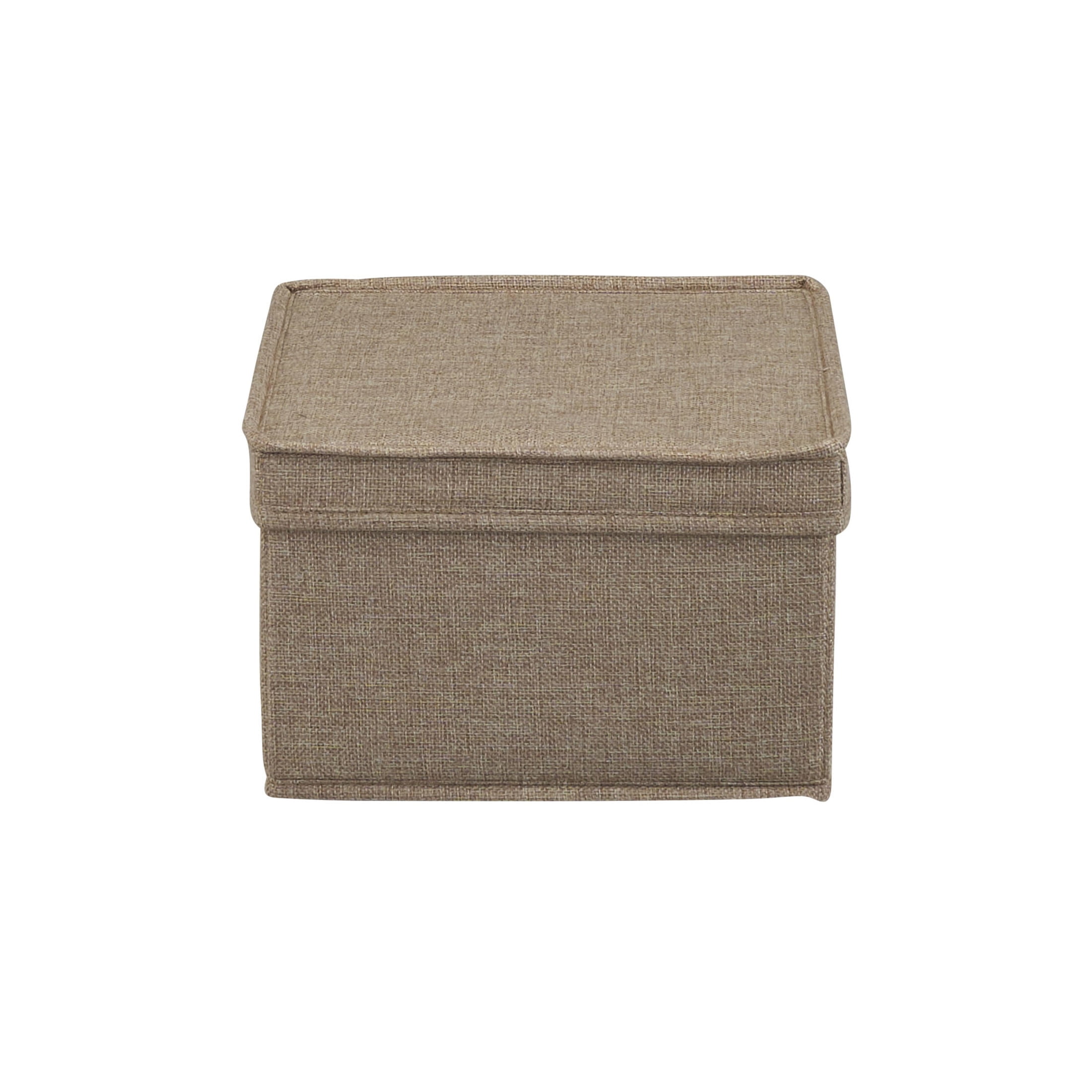 Household Essentials Medium Fabric Storage Bins, Set of 2, Storage Box with Fully Removable Lid, Luxe Latte Fabric