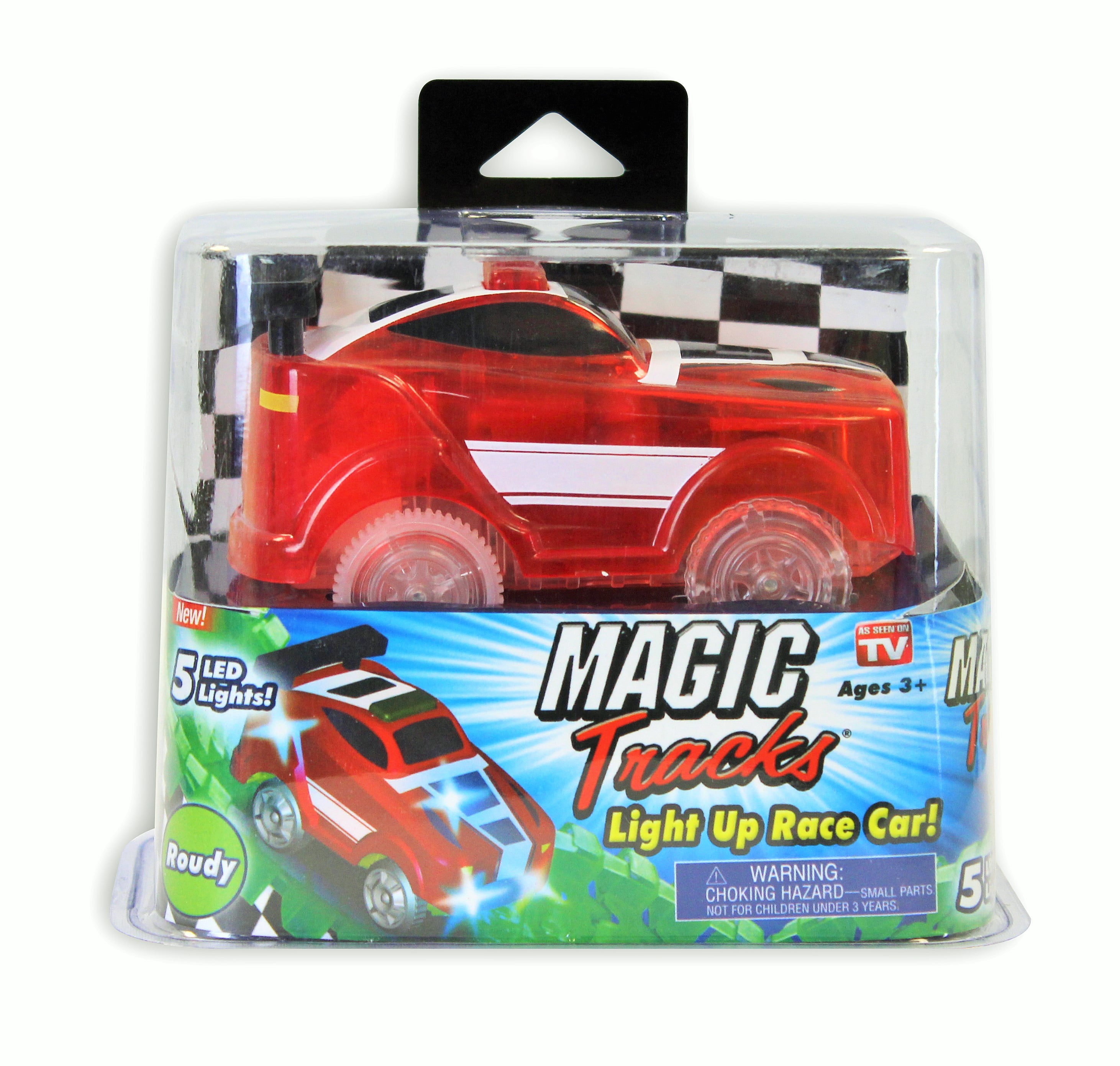 Rouge Exing Électronique Spécial Car for Magic Track 3 lumières Clignotantes à LED Cadeau Enfants Petite Voiture Jeep