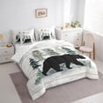 thumbnail image 3 of Feelyou Farmhouse Bear Print Bedding Comforter Set 7 Pieces, Woodland Animal Full Bedding Set, Teens Boys Girls Kids Fitted Sheet Flat Sheet, Luxury Bedroom Decor, 3 of 7