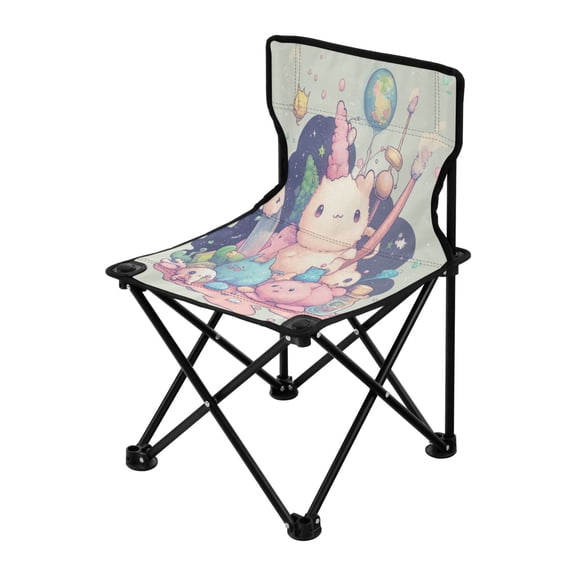 Outdoor Folding Chair 14.46x14.46x22.83 Inches, Camping Folding Chair Easy to Carry Ideal for Outdoor Picnics Camping Park Fishing Cartoon Pink Monster