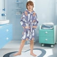thumbnail image 5 of FORMRS Kids Bathrobe Unisex Hooded Robe Toddler Pajamas Sleepwear, Size 7-9T, Blue Cute Halloween, 5 of 7