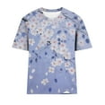 thumbnail image 4 of QUNYINEY Floral Summer Shirts for Women Short Sleeve Crew Neck Casual Tops Loose Pullover Shirts, 4 of 5
