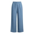 thumbnail image 5 of GUACER Wide Leg Trousers for Women High Waist Wrap Cotton Linen Cross Over Pants Button Casual Loose Fit Pants, 5 of 6