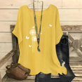 thumbnail image 2 of Gibobby Casual Playera de Manga Corta para Mujer Verano mujer manga corta cuello redondo flor camiseta Top Casual Slim camisas camiseta blusa(Amarillo,M), 2 of 5