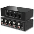 thumbnail image 1 of 3.5mm Aux + L/R Bi-Directional Stereo Audio Switch 4 in 1 Out A/B Analog Audio Switcher, 1 of 6