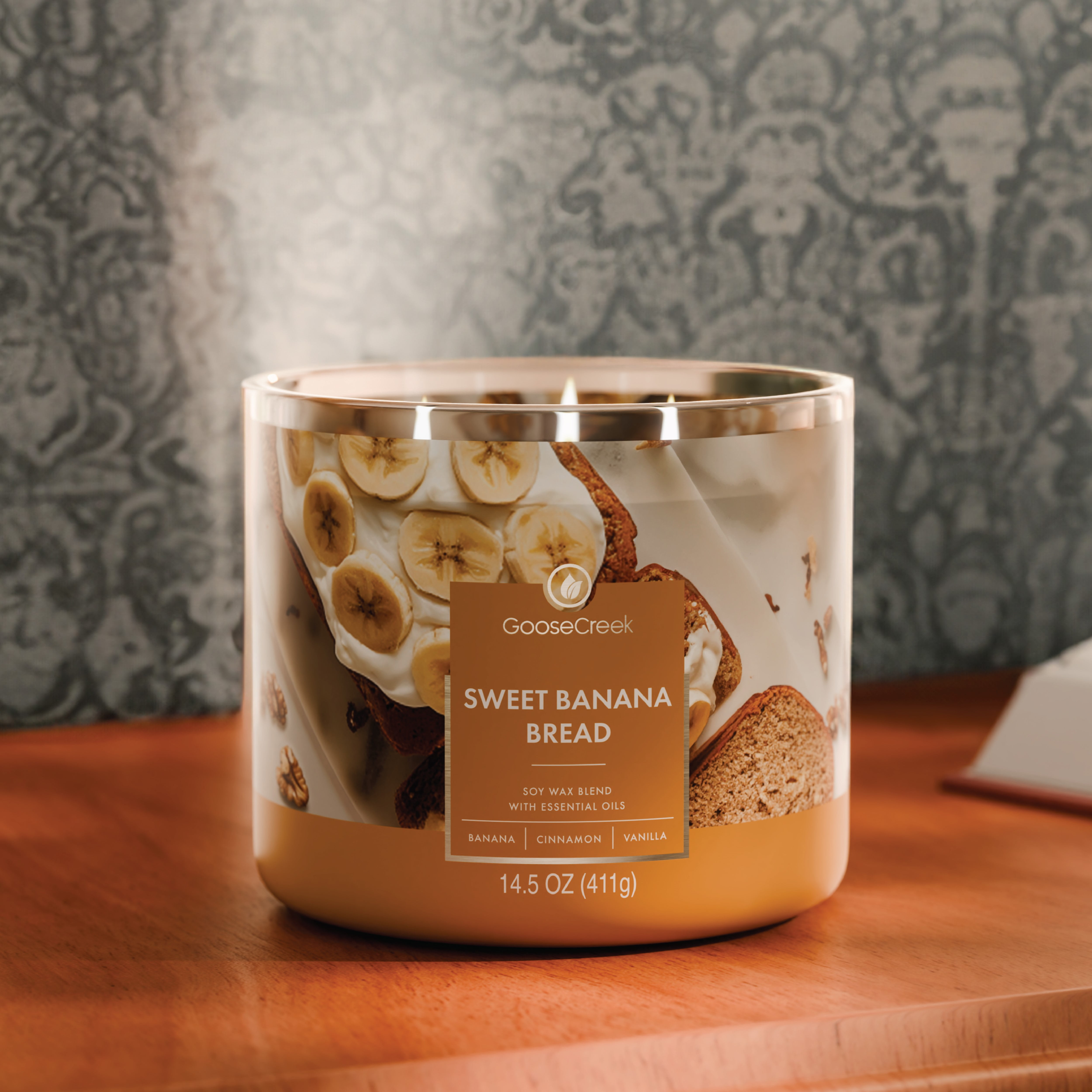 Goose Creek 3-Wick Sweet Banana Bread Scented Jar Candle, 14.5oz.
