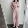 thumbnail image 5 of Scyoekwg Womens Sweatsuits 2 Piece Set Fall Outfits Short Long Sleeve Tops Wide Leg Pants 2 Casual Matching Outfits Fashion Two Piece Set Tracksuit (Pink,XXXL), 5 of 8