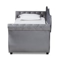 thumbnail image 5 of Bowery Hill Traditional Velvet Crystal Tufted Twin Daybed with Trundle in Gray, 5 of 12
