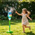 thumbnail image 2 of Standing Bubble Machine for Kids, Height Adjustable Up to 37 Inches, Remote Control Automatic Bubble Maker with Light & Music for Birthday Party Gift(Blue), 2 of 8