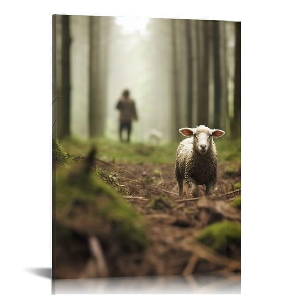 ONETECH Jesus Saving The Lost Lamb Canvas Wall Art Christian Wall Decor HD Print Wall Art for Living Room Bedroom Decoration