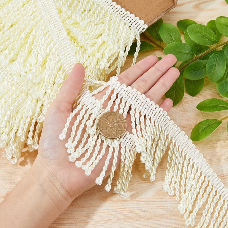 SEW TRENDS Chainette Fringe Trim - 5 Yards Of 12-Inch Neon Yellow Tassel Yarn For Costumes & Decor