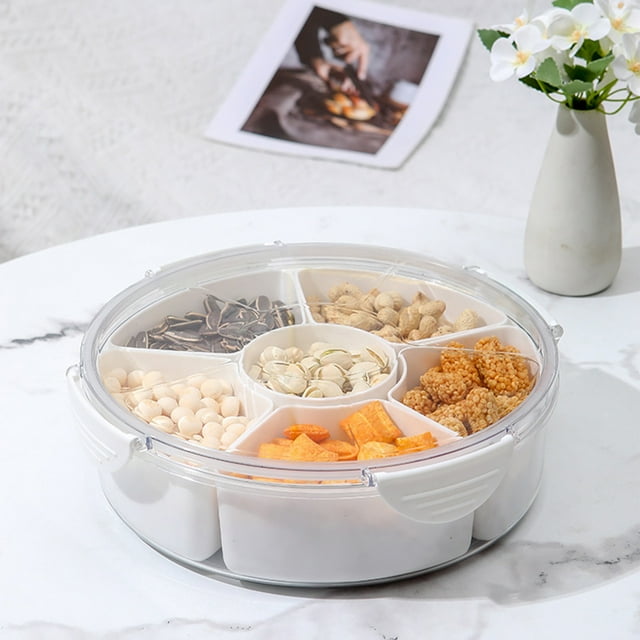 TIMIFIS Shape The Organiser, Fruit Tray Home Living Room Coffee Table Dry Fruit Tray Candy Box Compartment with Lid Sealed Storage Box Fruit Tray Dry Fruit Box Kitchen Appliances