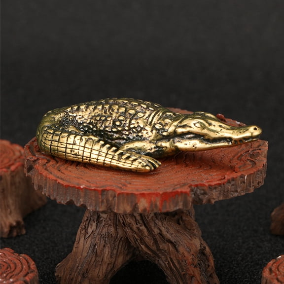 TABLZONE Vintage Golden Brass Figurine Animal Statue for Home Decor with Smooth and Flat Bottom 3.5 x 1.5 x 1.5 inches