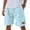 Sky Blue, variant on YNGKMEA Men's Casual Linen Shorts Elastic Waist Drawstring Shorts Soft Lightweight Breathable Summer Loose Pocket Athletic Shorts