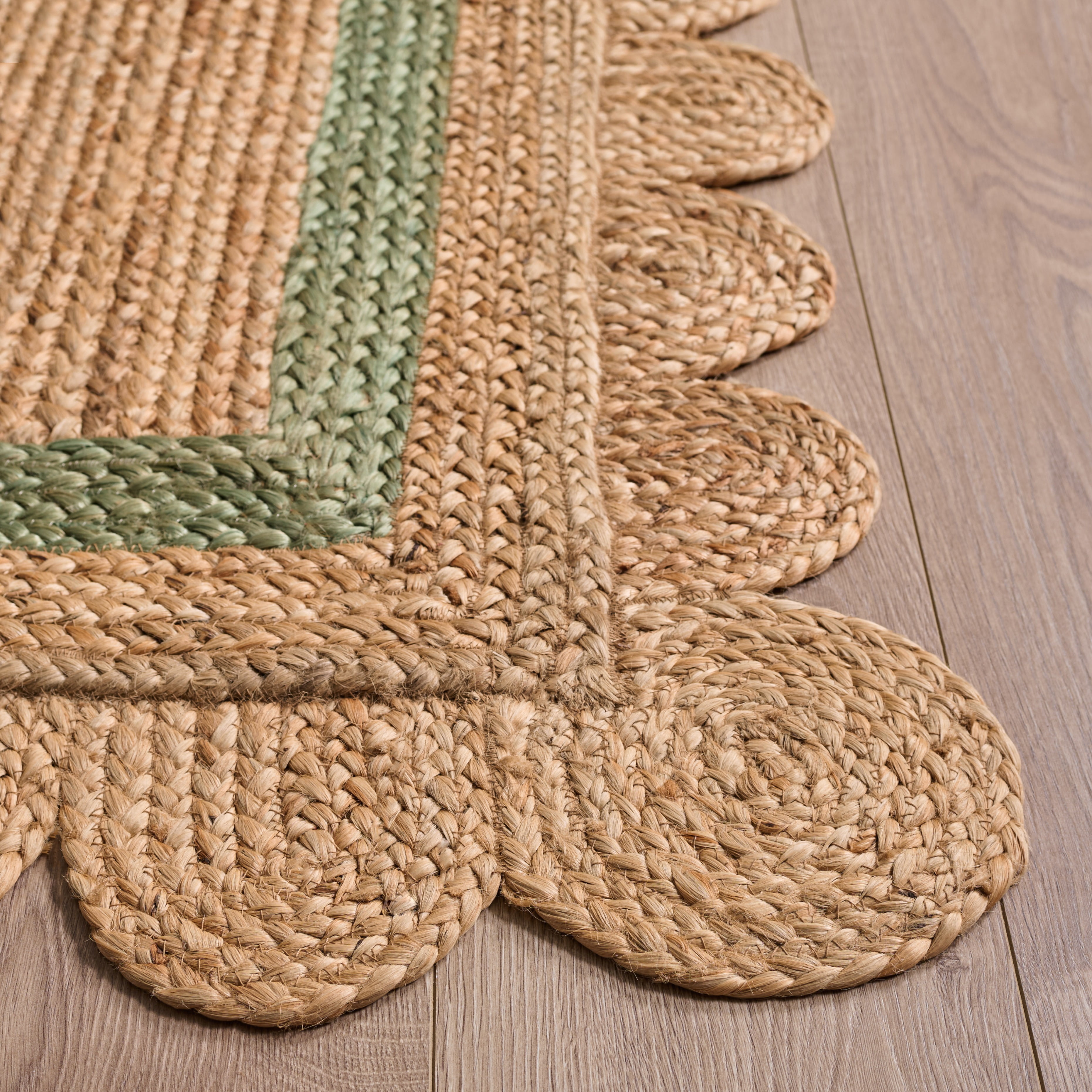 Safavieh Natural Fiber Archibald Bordered Area Rug, Natural/Light Green, 9' x 12'