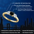 thumbnail image 2 of Gem Stone King 10K Yellow Gold Black Diamond and White Topaz Engagement Ring for Women | 1.21 Cttw | Round 5MM | Gemstone April Birthstone | Size 5, 2 of 6