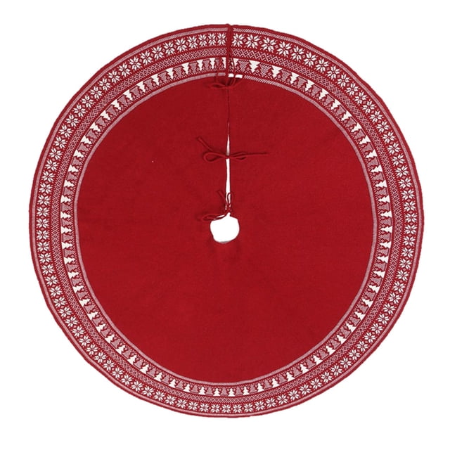 Falda de árbol de Navidad grande, decoración, alfombra base, alfombra de piso de Navidad de 122 cm Rojo