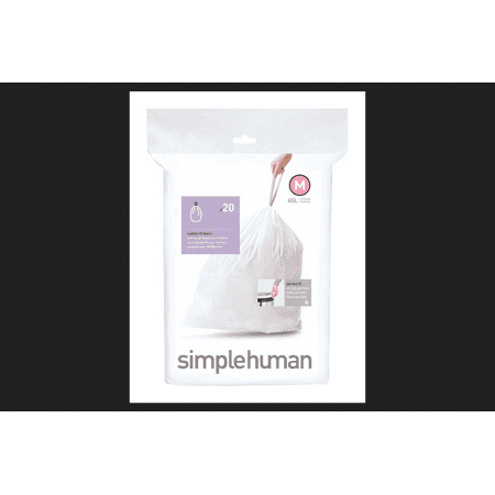 Simplehuman Code M Custom Fit Liners, 12 Gallon, 20 Count