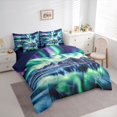thumbnail image 3 of Homewish Gradient Aurora Bedding Comforter Set 7 Pieces for Female Men Adults,Nature Theme Full Bedding Set Lightweight,Abstract Ombre Fitted Sheet Flat Sheet,Lightweight Room Decor,Reversible, 3 of 8