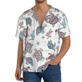 thumbnail image 3 of Wukai Tribal Style Turtle Men's Casual Short-Sleeve Button Down Shirt - Lightweight Summer Dress Shirt for Daily Wear-3X-Large, 3 of 7