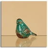 Pack of 2 Teal Green Decorative Distressed Rustic Ceramic Birds 4"