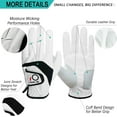 thumbnail image 3 of FINGER TEN Golf Gloves Men Left Hand Right Leather Value 5 Pack, Mens Golf Glove for Right Left Handed Golfer All Weather Grip Small Medium ML Large XL XXL 3XL, 3 of 7