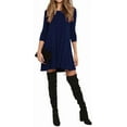 thumbnail image 3 of Anyjoin Women Casual 3/4 Sleeve Dresses A-line Mini Dress with Pockets, 3 of 4