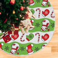 thumbnail image 3 of FMSHPON Christmas Snowmen Snowflakes Gingerbread Candy Xmas Christmas Tree Skirt Stand Mat for Holiday Party Decoration Indoor Outdoor 48 inches, 3 of 6