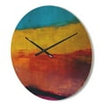 thumbnail image 3 of Designart 'Blue Yellow Orange in Abstract' Modern Wood Wall Clock, 3 of 5