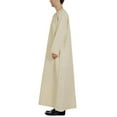 thumbnail image 2 of Style Musulman Homme Solide Manches Longues Abaya Arabe Dubai Longue Tunique Kaftan Thobe Islamique Robe, 2 of 3