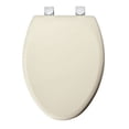thumbnail image 2 of Mayfair Molded Wood Toilet Seat featuring Easy Clean & Change Hinges, STA-TITE Seat Fastening System & Chrome Metal Hinges, Elongated, Bone, 149CPEC 006, 2 of 2