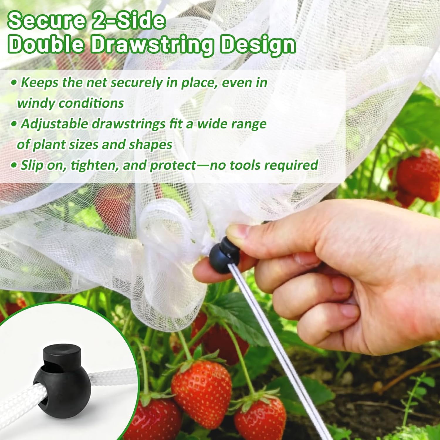 2 Pack for Raised Beds, 4x2FT Raised Bed Cover for Garden Protection, Ultra Fine Mesh Bird Netting Pest Barrier Screen with Drawstring for Protecting Vegetables Fruits Flowers