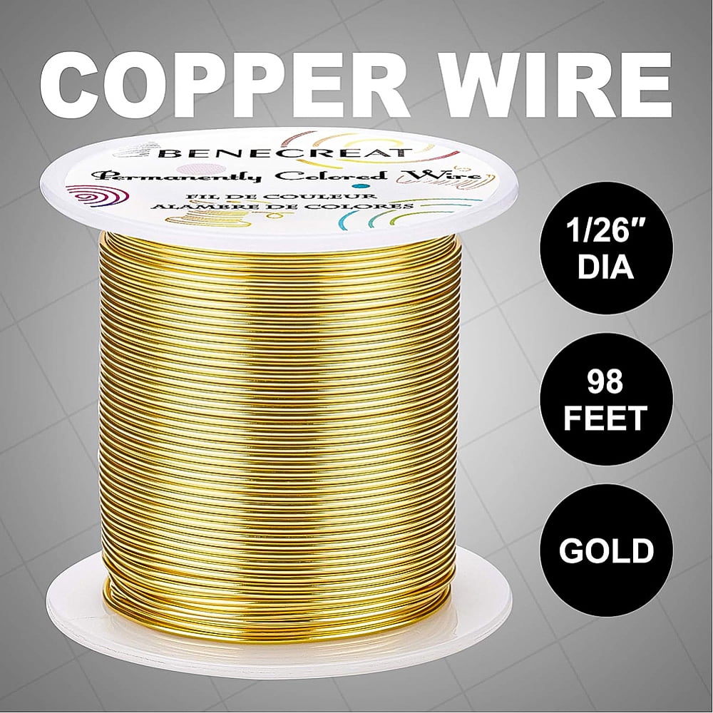 18 Gauge 32 Yards Gold Jewelry Wire - Tarnish Resistant Beading Wrapping Wire for DIY Craft Making